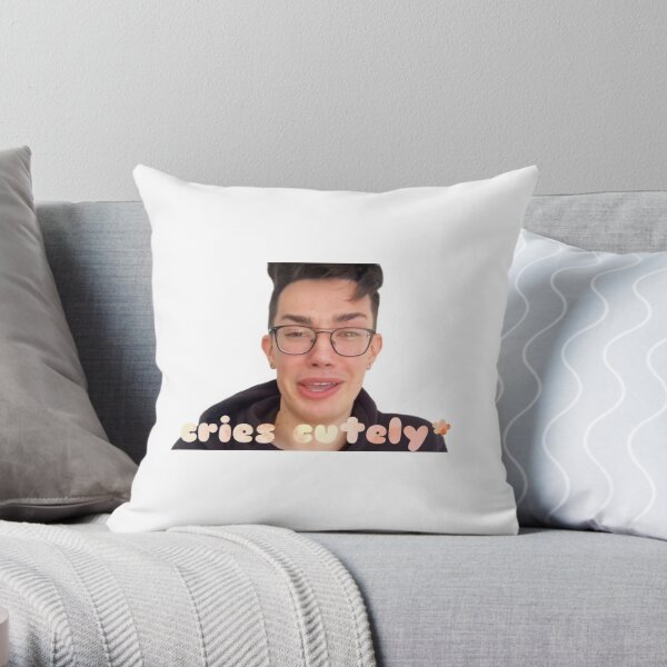 James Charles Crying Cutely Throw Pillow RB0202 product Offical james charles Merch